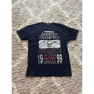 Avenged Sevenfold T Shirt XL Black Deathbat Huntington Beach 1999 Tour Graphic